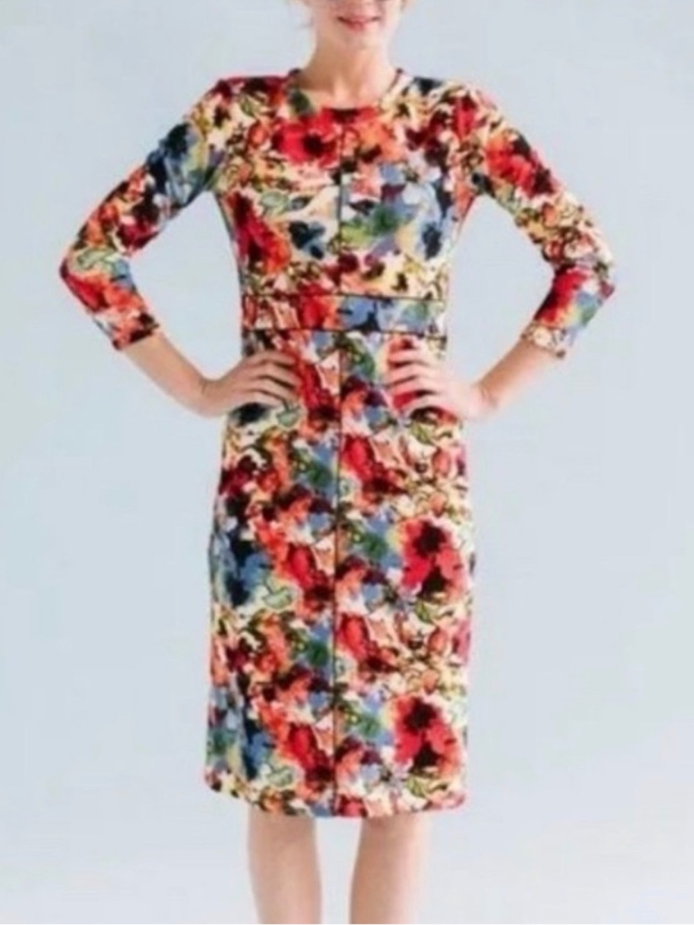 Sonnet James Coco Watercolor Floral Midi Play Dress S